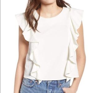 Seersucker ruffle top